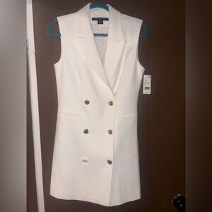 Bridal: Elegant White Double-Breasted Dress